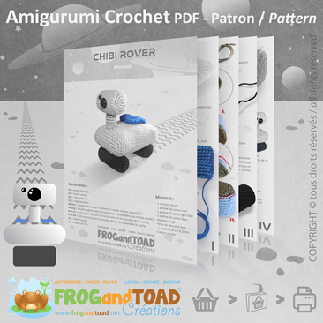 CHIBI Rover Robot/CHIBI Rover Mars Robot PDF Amigurumi Pattern FROGandTOAD Créations